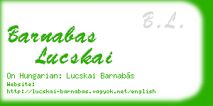 barnabas lucskai business card
