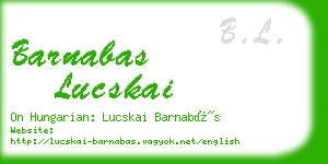 barnabas lucskai business card